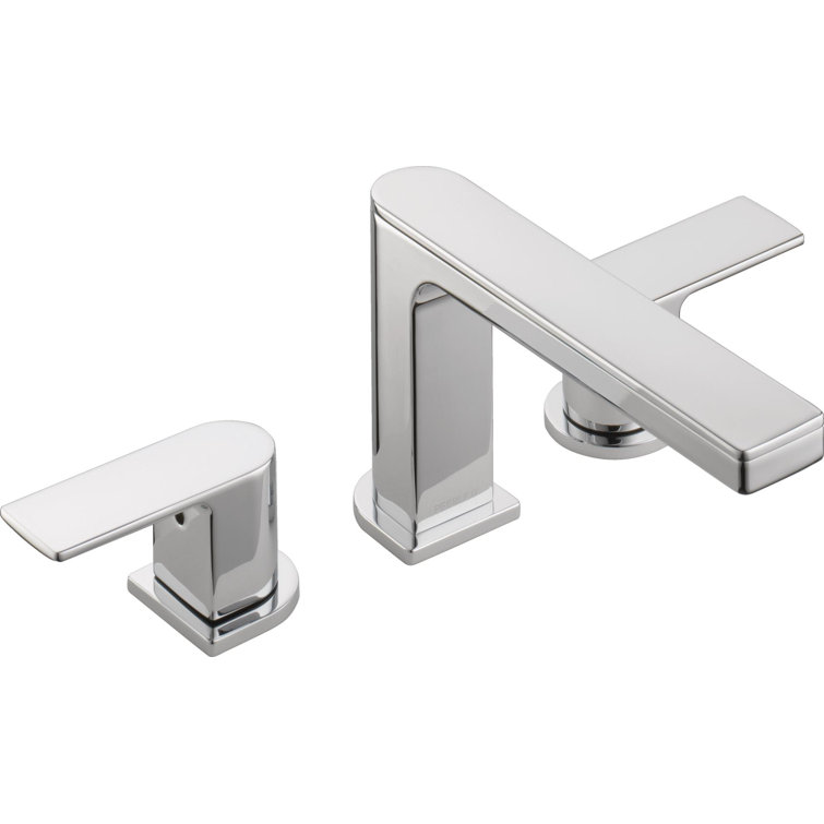 Chrome Geometric Double Handle Roman Tub Faucet