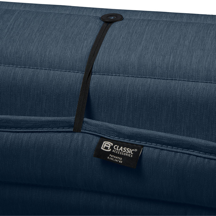 Heather Indigo Water-Resistant Outdoor Chaise Lounge Cushion