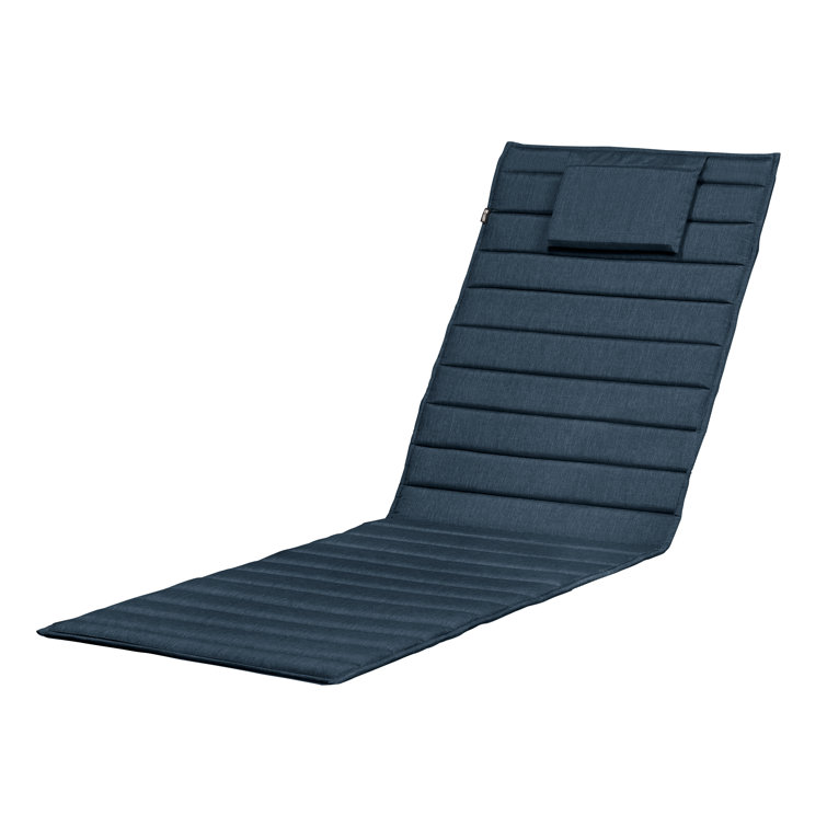 Heather Indigo Water-Resistant Outdoor Chaise Lounge Cushion