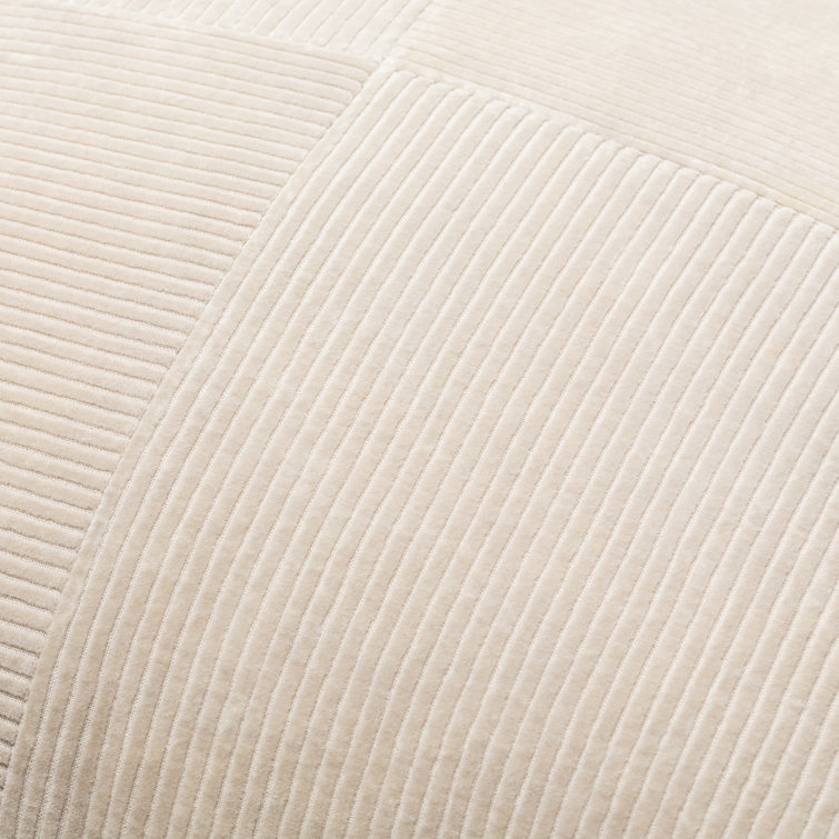 Beige Cotton Corduroy Patchwork Square Pillow Cover 22" x 22"