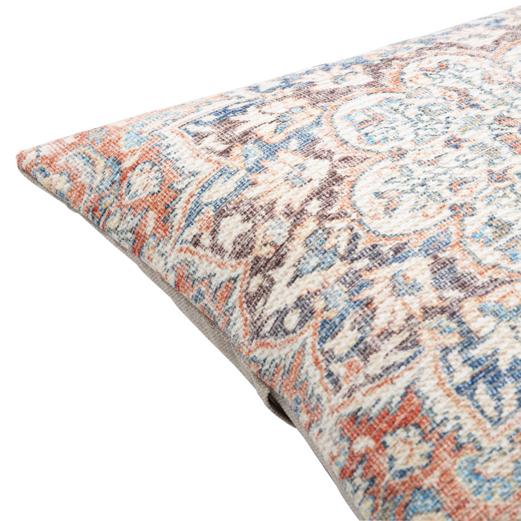 Colin 22" x 22" Cream Cotton Floral Throw Pillow