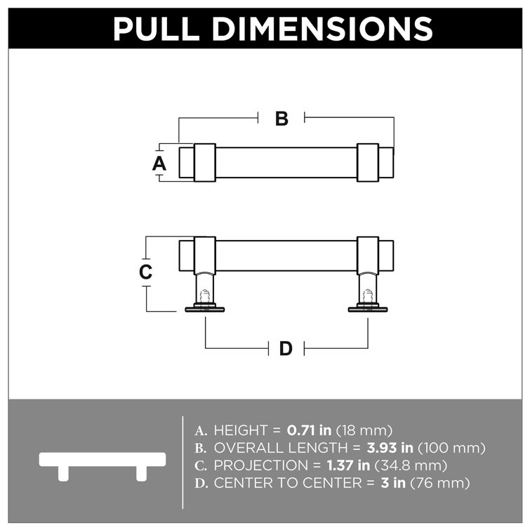 Matte Black and Clear Acrylic Bar Cabinet Pulls with Mounting Hardware