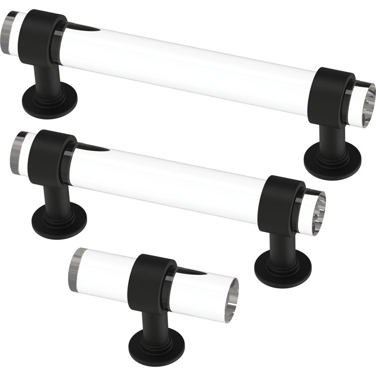 Matte Black and Clear Acrylic Bar Cabinet Pulls Set