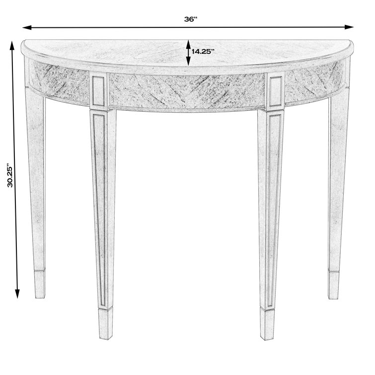 Elegant Plantation Cherry Demilune Console Table with Carved Details