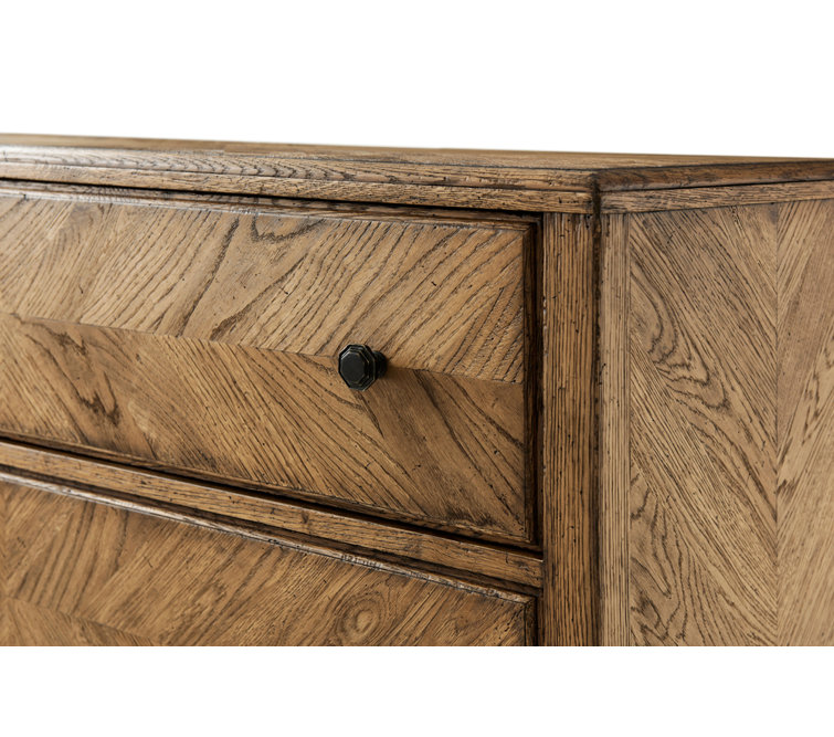 Dawn Oak 3-Drawer Dresser with Bronze Knobs
