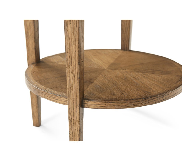 Dawn Oak Two-Tiered Round Side Table