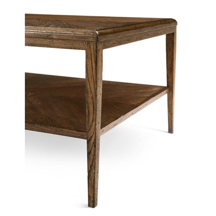 Dusk Concentric Parquetry Oak Coffee Table with Storage Shelf