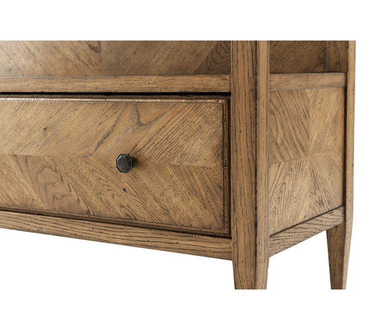 Dawn Finish Oak Veneer Herringbone Bookcase