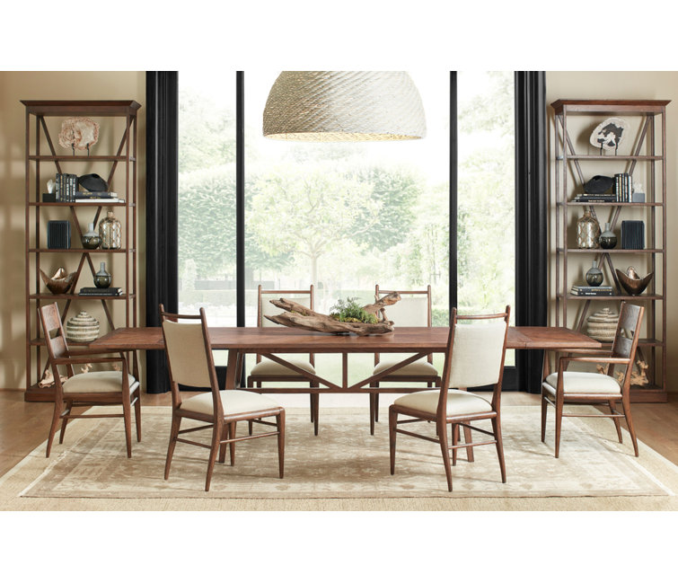 Nova Dawn Oak Veneered Etagere with Crossed X Stretcher