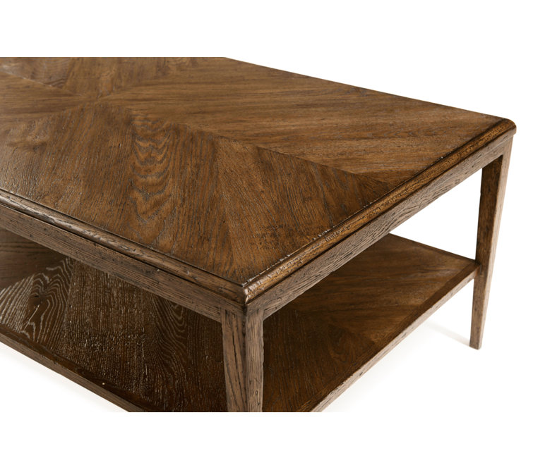 Dusk Concentric Parquetry Oak Coffee Table with Storage Shelf