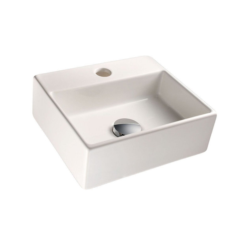 Quarelo White Ceramic Wall-Mount Bathroom Sink