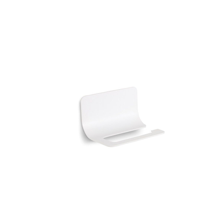 White Aluminum Modern Wall Mounted Toilet Paper Holder