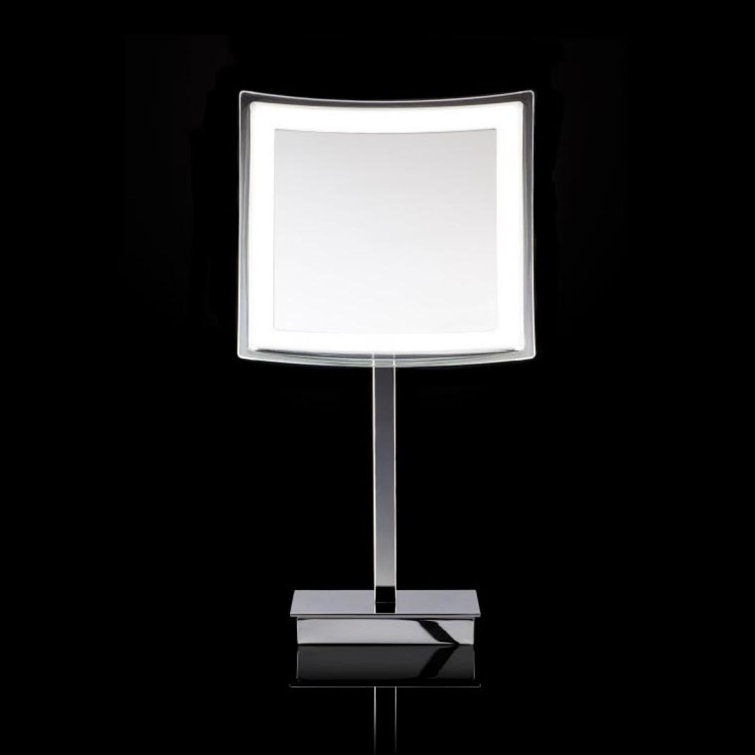 Classic Square 5x LED Magnifying Countertop Mirror in Metal Frame