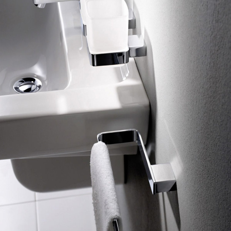Polished Chrome Rectangular Wall Mounted Towel Ring