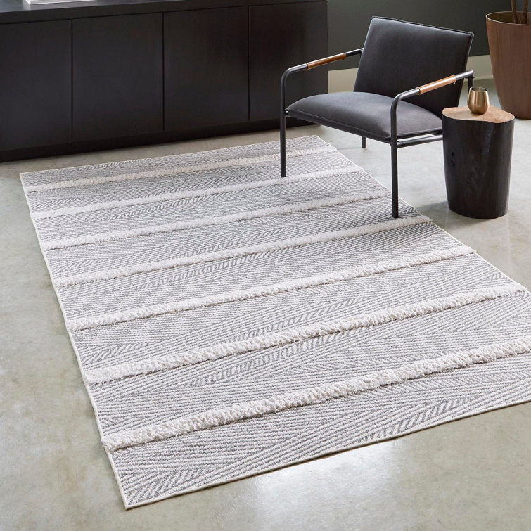 Soto Casa Collection 8' x 10' Geometric Cotton Area Rug in Gray