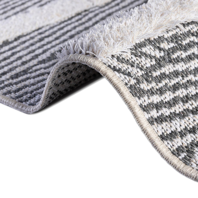Soto Casa Collection 8' x 10' Geometric Cotton Area Rug in Gray