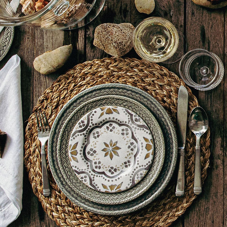 Bohemian Hand-Painted Ceramic Appetizer Plate with Floral Motif