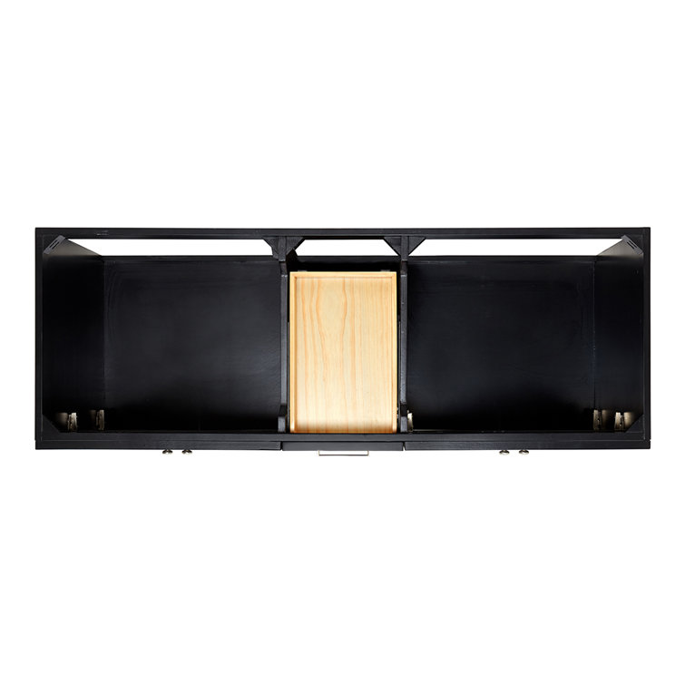 Hamlet 60'' Black Double Freestanding Bathroom Vanity Cabinet