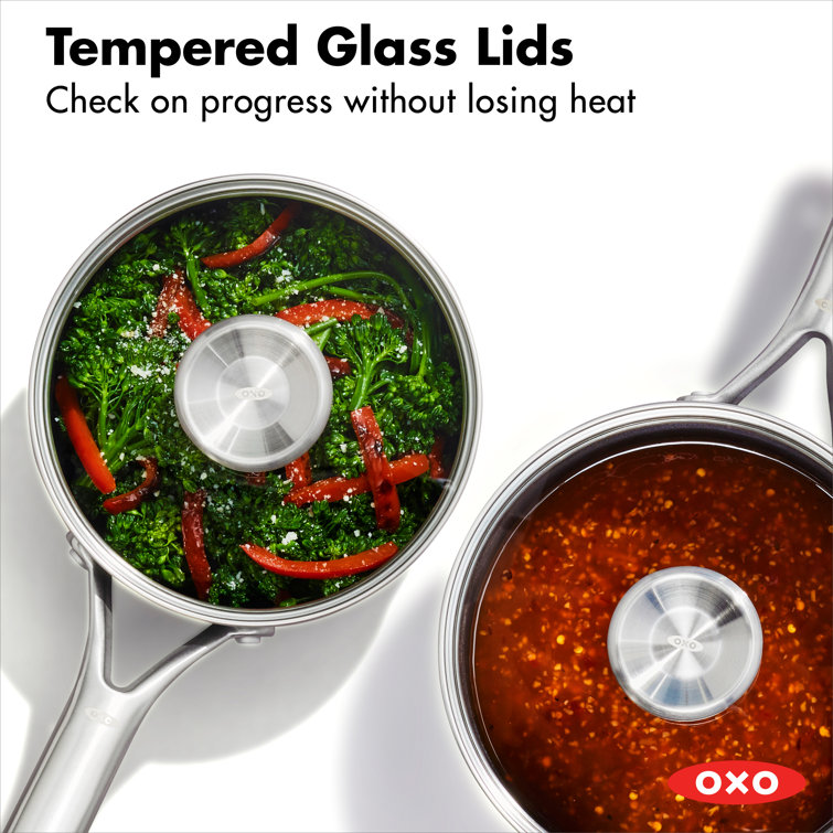 Black Aluminum Non-stick Saucepan Set with Glass Lids