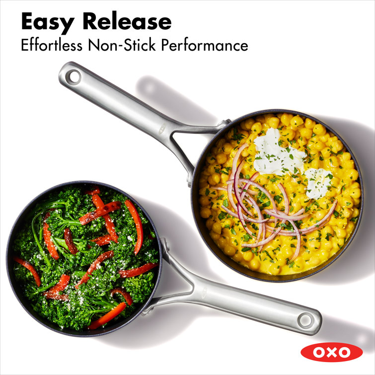 Black Aluminum Non-stick Saucepan Set with Glass Lids