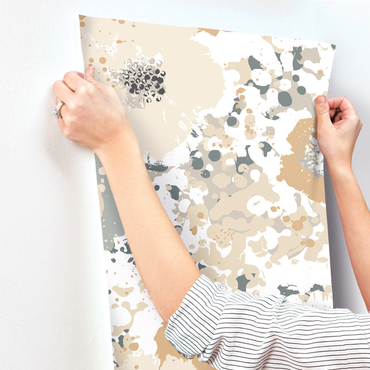 Sample Size Black and Metallic Floral Non-Woven Wallpaper