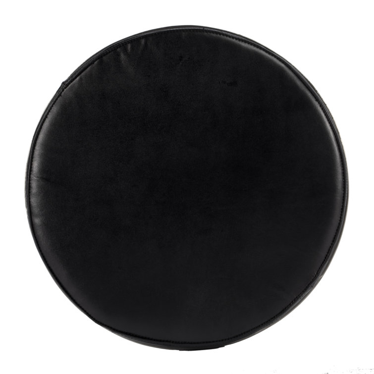 Clyde Minimalist Black Leather Adjustable Bar Stool