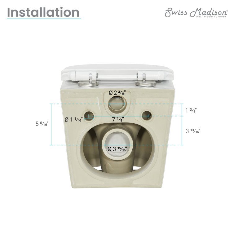 Glossy White Ceramic Wall-Hung Round Dual Flush Toilet