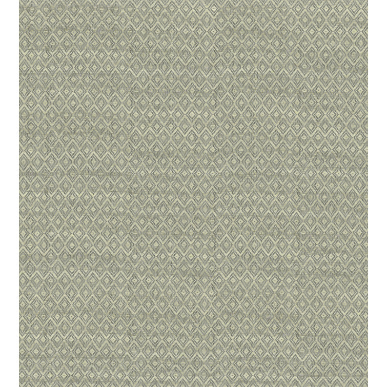 Grey Grasscloth Non-Pasted Geometric Wallpaper Roll