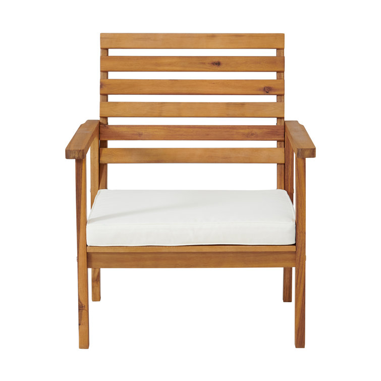 Orwell Acacia Wood 4-Piece Outdoor Conversation Set with Cushions