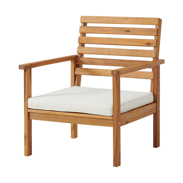 Orwell Acacia Wood 4-Piece Outdoor Conversation Set with Cushions