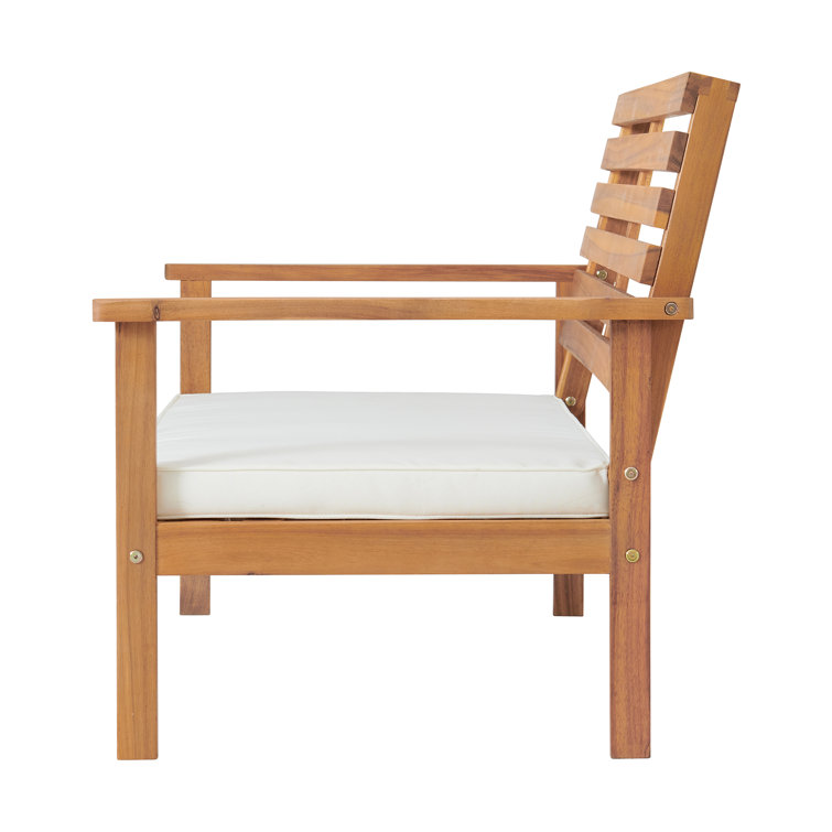 Orwell Acacia Wood 4-Piece Outdoor Conversation Set with Cushions