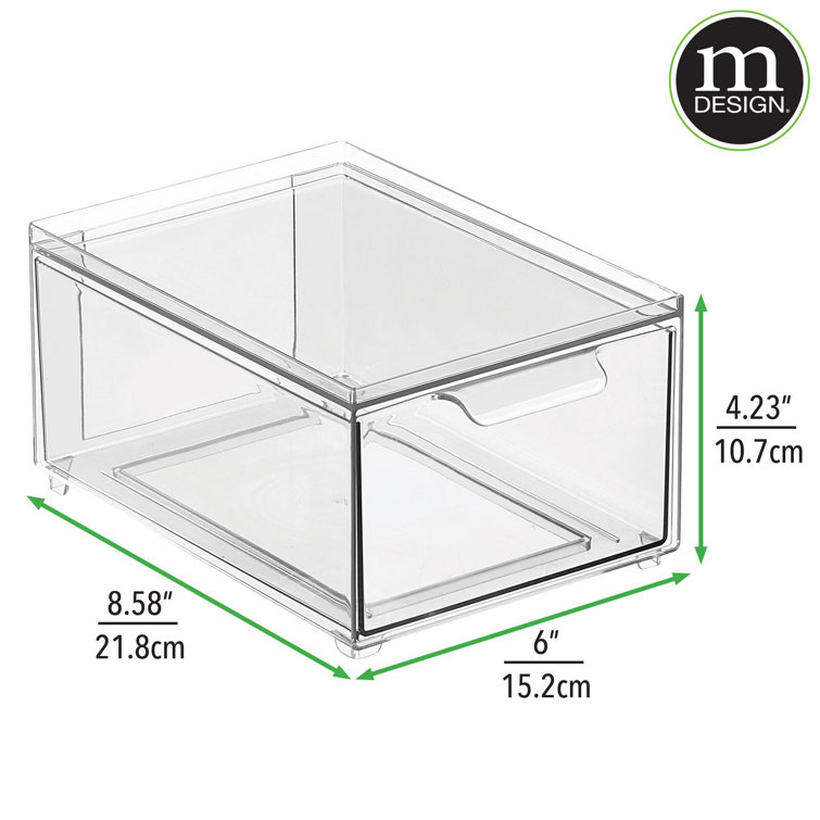 ClearView 8-Pack Stacking Plastic Organizer Bin with Pull-Out Drawers