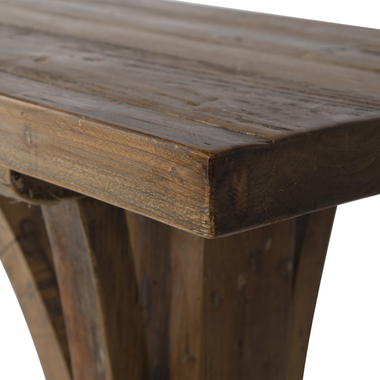 Cayce Transitional Lodge 54'' Sun Bleached Solid Wood Console Table