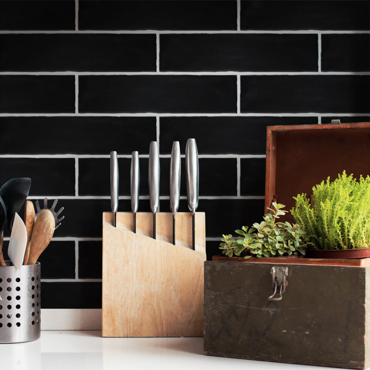 Castillo Matte Black 3" x 12" Ceramic Subway Wall Tile