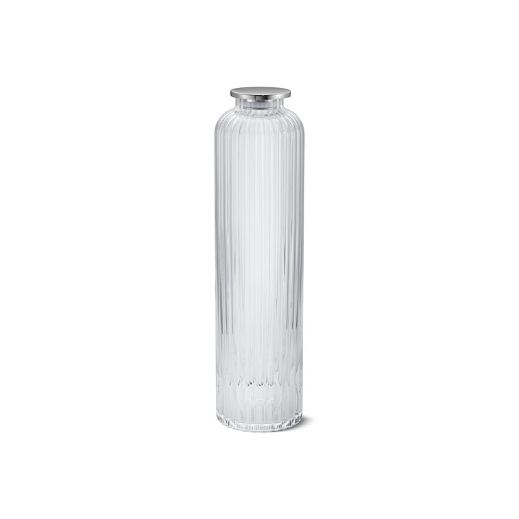 Bernadotte Hand-Blown Crystal Glass and Stainless Steel Carafe