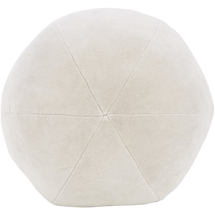 Ivory Sphere 12" Polyester Decorative Throw Pillow