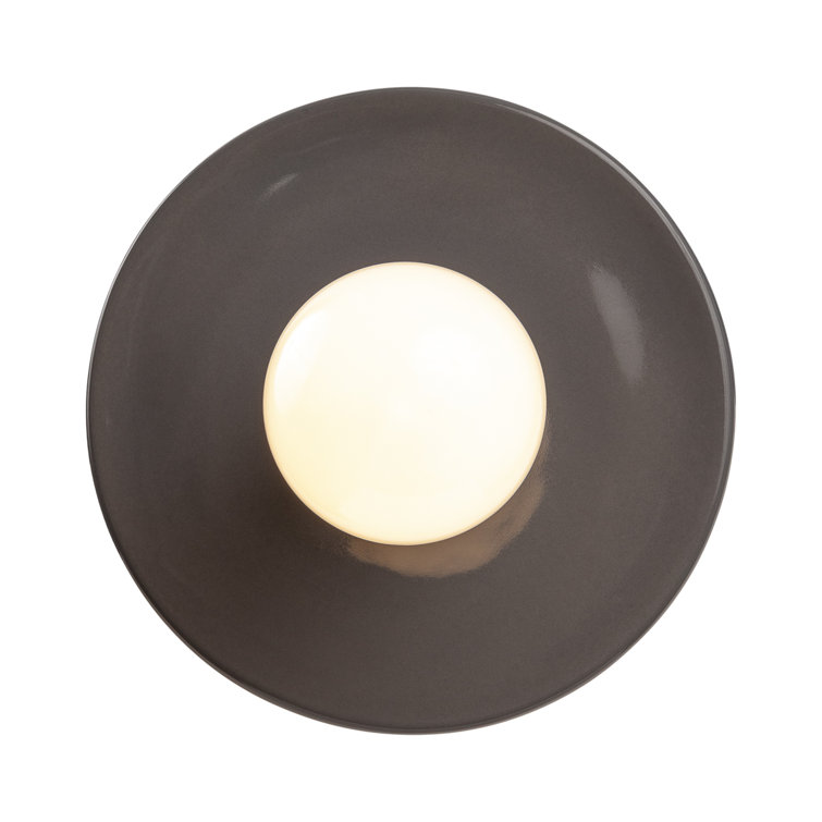 Gloss Gray Ceramic Single Light Pendant with Polished Chrome Finish