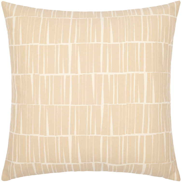 Tan and Beige Abstract Cotton Euro Pillow Cover