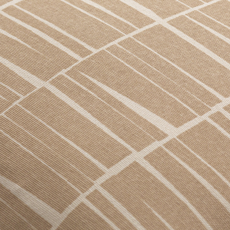 Tan and Beige Abstract Cotton Euro Pillow Cover