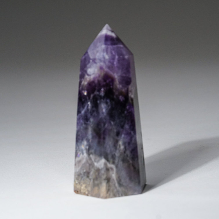 Polished Chevron Amethyst Crystal Point, 3.5-4.5 Inches