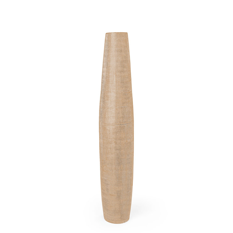 Sirena 40" Gold Textured Ceramic Floor Vase
