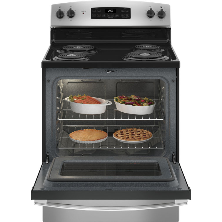 30" Black and Stainless Steel Freestanding Electric Range