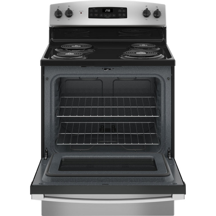 30" Black and Stainless Steel Freestanding Electric Range