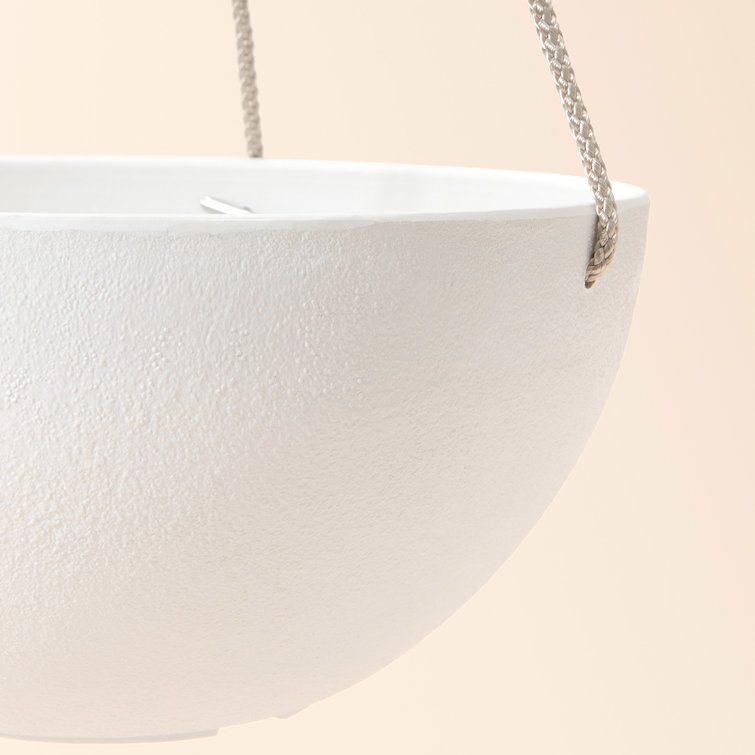 White Honeycomb 10" Hanging Planters with Nylon Rope, Set of 2