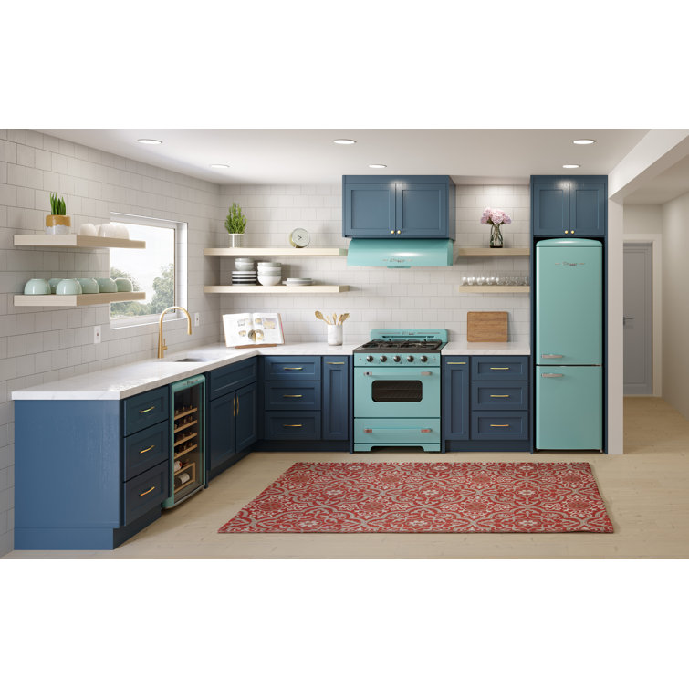 Classic Retro 30" Ocean Mist Turquoise Stainless Steel Under Cabinet Range Hood