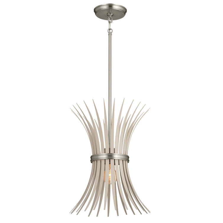 Baile Brushed Nickel Mini Pendant with Vintage Wheat Motif