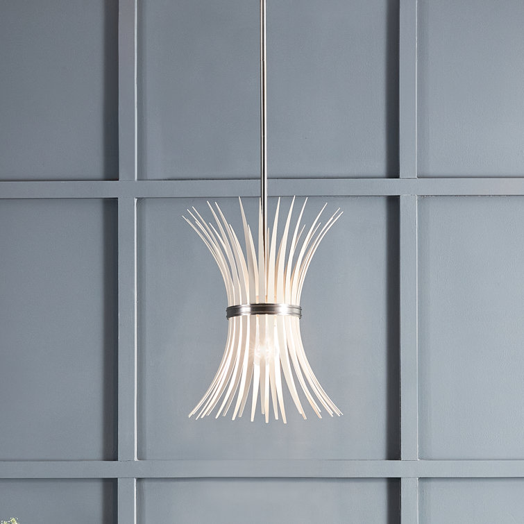 Baile Brushed Nickel Mini Pendant with Vintage Wheat Motif
