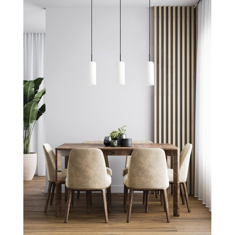 Opal Glass and Black 3-Light Kitchen Island Pendant