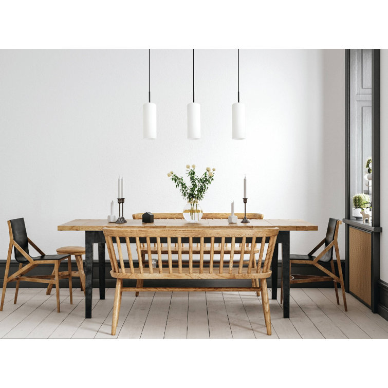 Opal Glass and Black 3-Light Kitchen Island Pendant