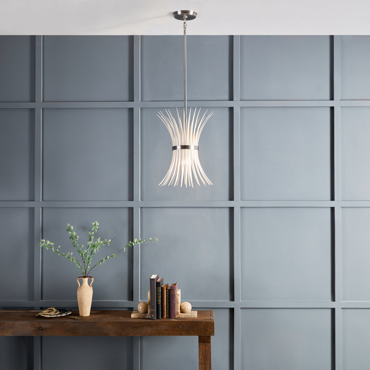 Baile Brushed Nickel Mini Pendant with Vintage Wheat Motif